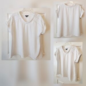 Ava & Grace White Short Sleeve Blouse
